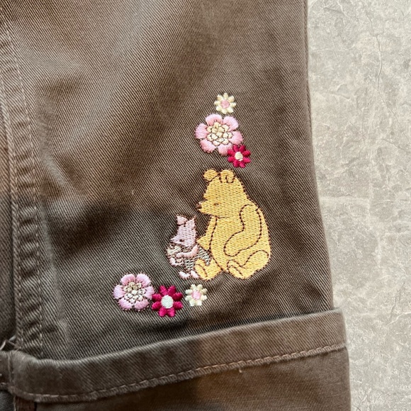 Classic Pooh Disney Brown Pants Embroidered with Bows 24M Girls - Picture 2 of 6